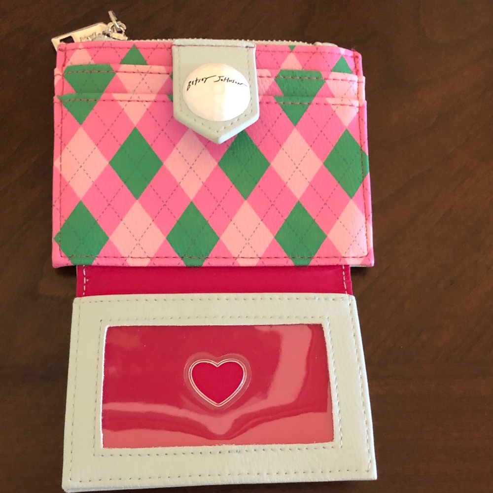 Betsey Johnson Pink and Green Kids Wallet with Golf Theme - Picture 3 of 3